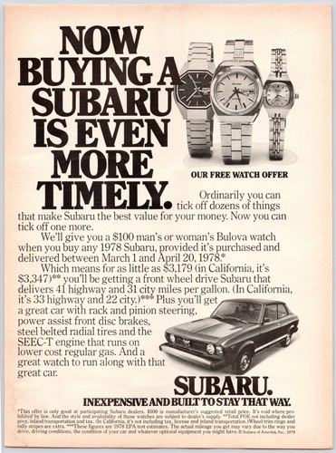 1978 subaru door car bulova - subaru,