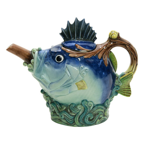 Minton majolica fish - , teapot-