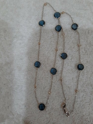 Blue topaz necklace 6mm - topaz,