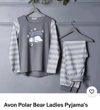 Avon Ladies Polar Bear Pyjamas Size M 12/14 "WAKE ME UP WHEN WINTER ENDS" New