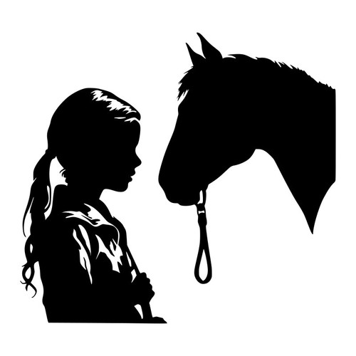 Horse and girl head vinyl - and,