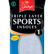 Shoe Insoles Sports Gym  Triple Layer Unisex One Size Fits All Trainers & Boots