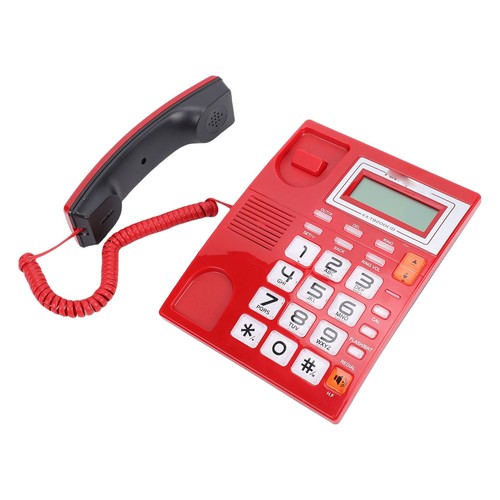 Red corded landline - red, telephone