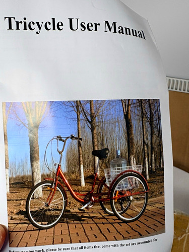 Red adult tricycle - adult, basket