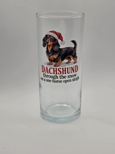 Christmas dachshund glass - christmas,