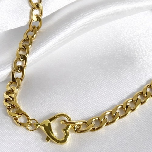 Gold heart toggle chain - gold,