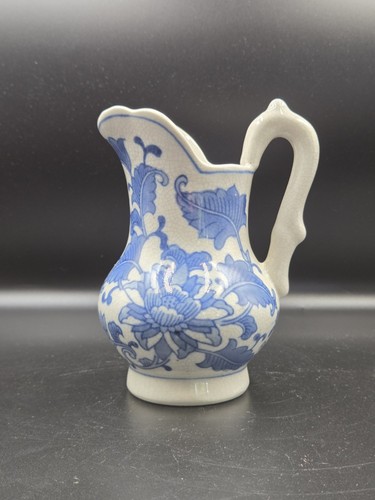 Vintage blue and white crackle - and,
