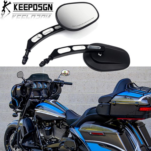 Black cnc motorcycle mirrors - motorcycle,