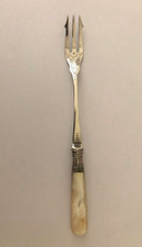 Antique Pickle Fork. EP Silver with MOP Handle. Hallmarked.