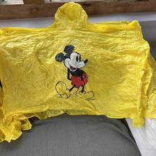 4 x Vintage Walt Disney World Rain Poncho, Yellow, 2 Adult 2 kids Mickey Mouse