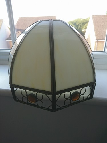 Vtg tiffany style marbled slag - vtg,