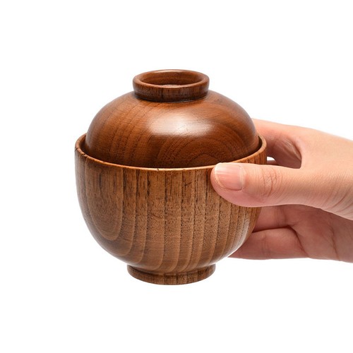Wooden bowl with lid - wooden,