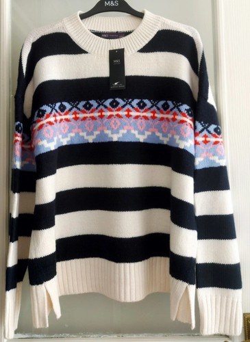 Womens fair isle crew - m&s,