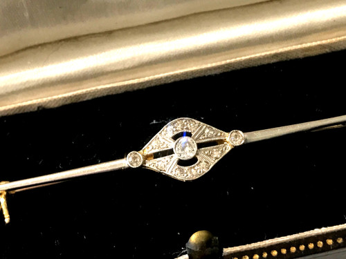 Art deco 18ct gold platinum - 18ct,