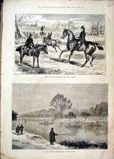 Original Old Antique Print