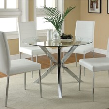 90cm Round Clear Glass Dining