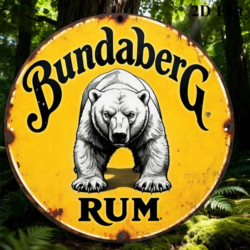 Bundaberg rum bear emblem tin - emblem,