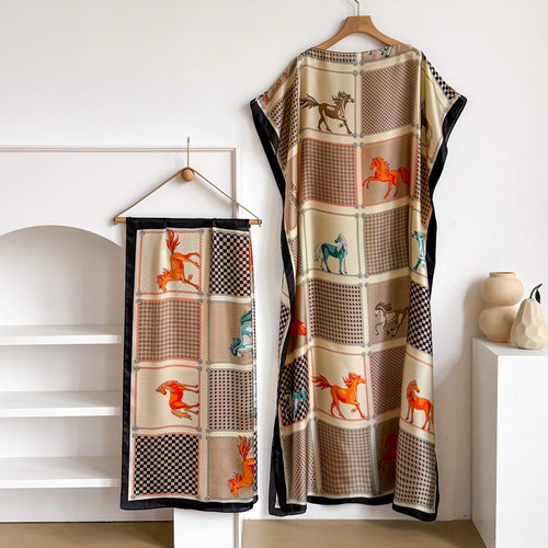Elegant printed silk muslim - elegant,