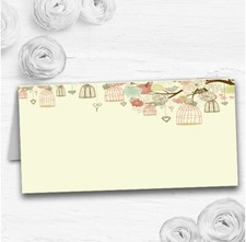 Vintage Shabby Chic Birdcage Pale Yellow Wedding Table Seating Name Place Cards