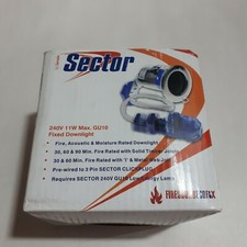 10 x NEW 11W GU10 Fixed Downlights SATIN CHROME SF50EF SCH Fire Rated Job Lot UK