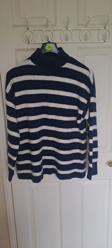 Navy white striped soft - ,