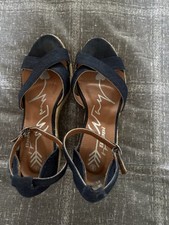 Ladies BEPPI Open Toe Ankle Strap Denim Blue Sandals Size 6.5