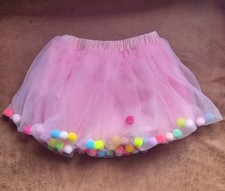 Pink GIrls Pom Pom Tutu Skirt