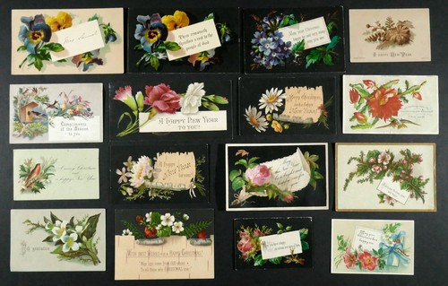 Antique scraps cards floral - cards,