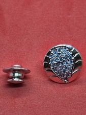 Swarovski Silver Crystal Blue Water Pin Badge SCS 2009 Tie Tack Lapel Brooch