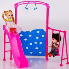 Doll House Plastic Doll Amusement Park Slide Swing Accessories for 11.5in Dolls