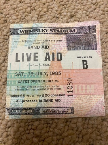 Live aid ticket 1985 - aid,