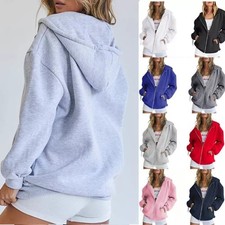 Women Long Sleeve Plain Hoodie