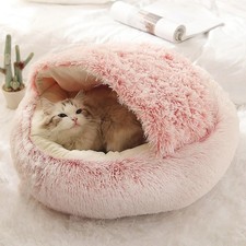 Soft Fluffy Cat Cave Bed –