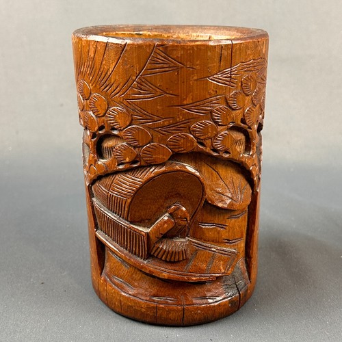 Vintage chinese carved bamboo - vintage,