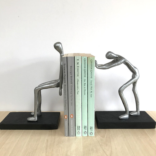 Metal leaning men - metal, bookends