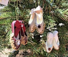 Dance Ballet Shoes Christmas Tree Decorations Gisela Graham Set x 3