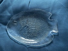 Vintage Arcoroc Fish Plate/platter. Clear Glass. Made In France. Great Detail