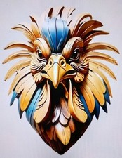 ROOSTER HEAD 2D (Flat) rustic