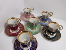 ROYAL VIENNA Style,GLORIA demitasse Espresso 6 cups and saucers.Full set.RARE