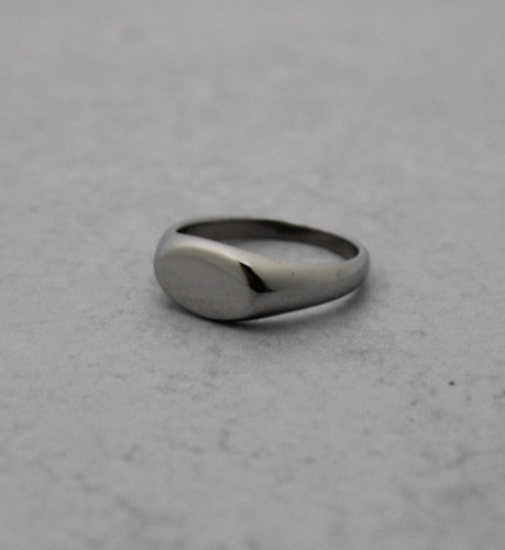 Silver landscape oval - oval, signet