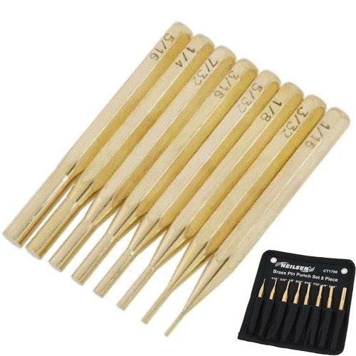 Neilsen 8pc brass pin punch - 8pc,