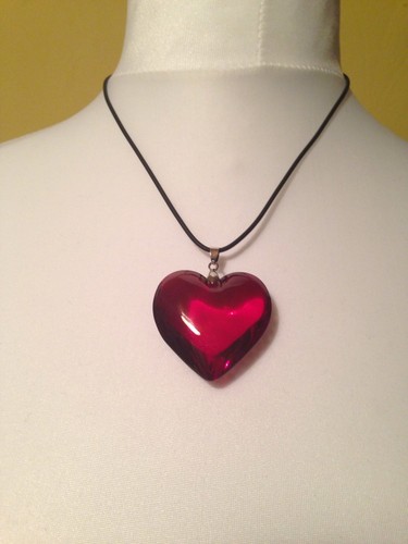 Red love heart - red, pendant