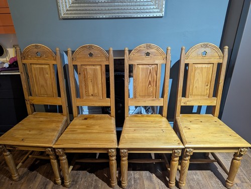 Antique pine alter chairs - alter,