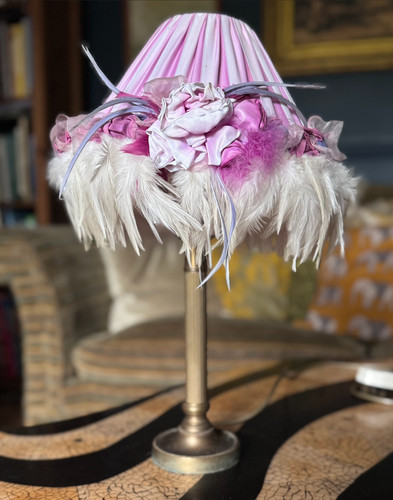 Vintage style pink feather - style,