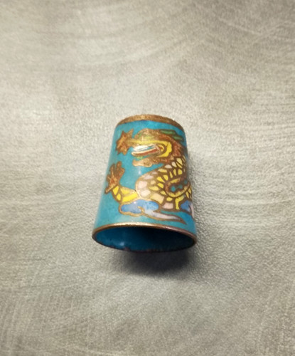 Thimble blue enamelled - ,