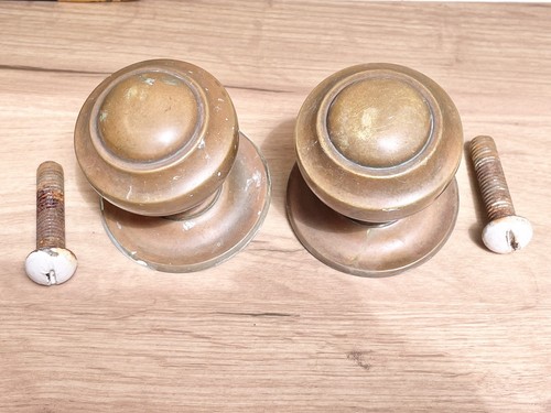 Pair vintage solid brass - a,
