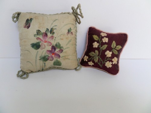 Two antique silk pin - silk, cushions