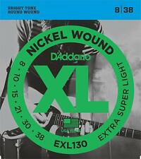 D'Addario EXL130 Nickel Wound, Extra-Super Light, Electric Guitar Strings 8-38