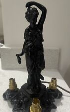 VIintage/victorian Cast Iron Spelter Figurine Side Lamp Table Lamp