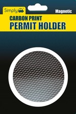 Car Tax Disc Holder for all cars windscreen Parking Permit - Carbon Black Magnet